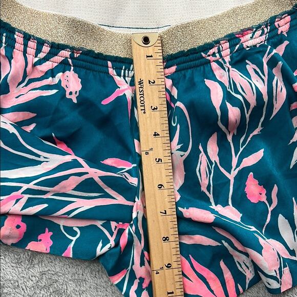NEW Lilly Pulitzer S Rylan Short Tidal Wave Its Prime Time Gold Waistband - Picture 5 of 10